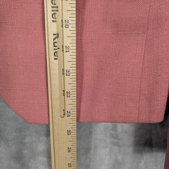 Vintage Burberry Blazer Womens Medium Pure Silk Pink Lined Jacket Preppy READ - Picture 3 of 11